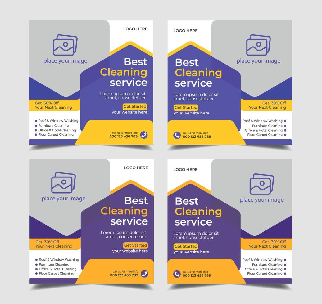 Best cleaning service for web banner template and home cleaning business marketing social media post banner layout vector