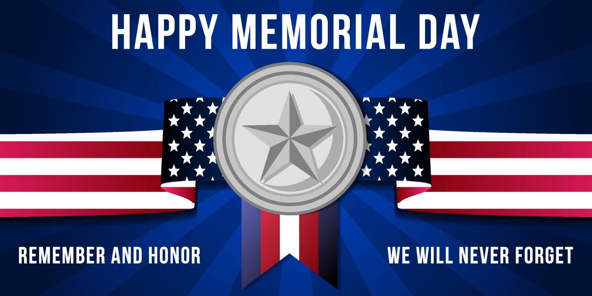 happy memorial day background illustration vector