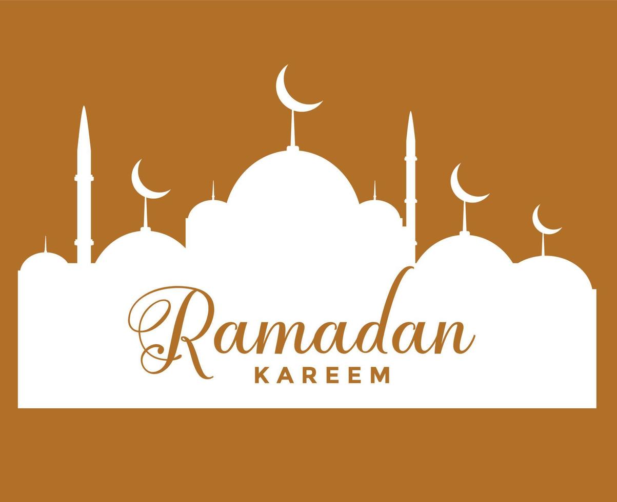 Ramadan Mubarak Kareem Abstract Design Vector Illustration White And Brown