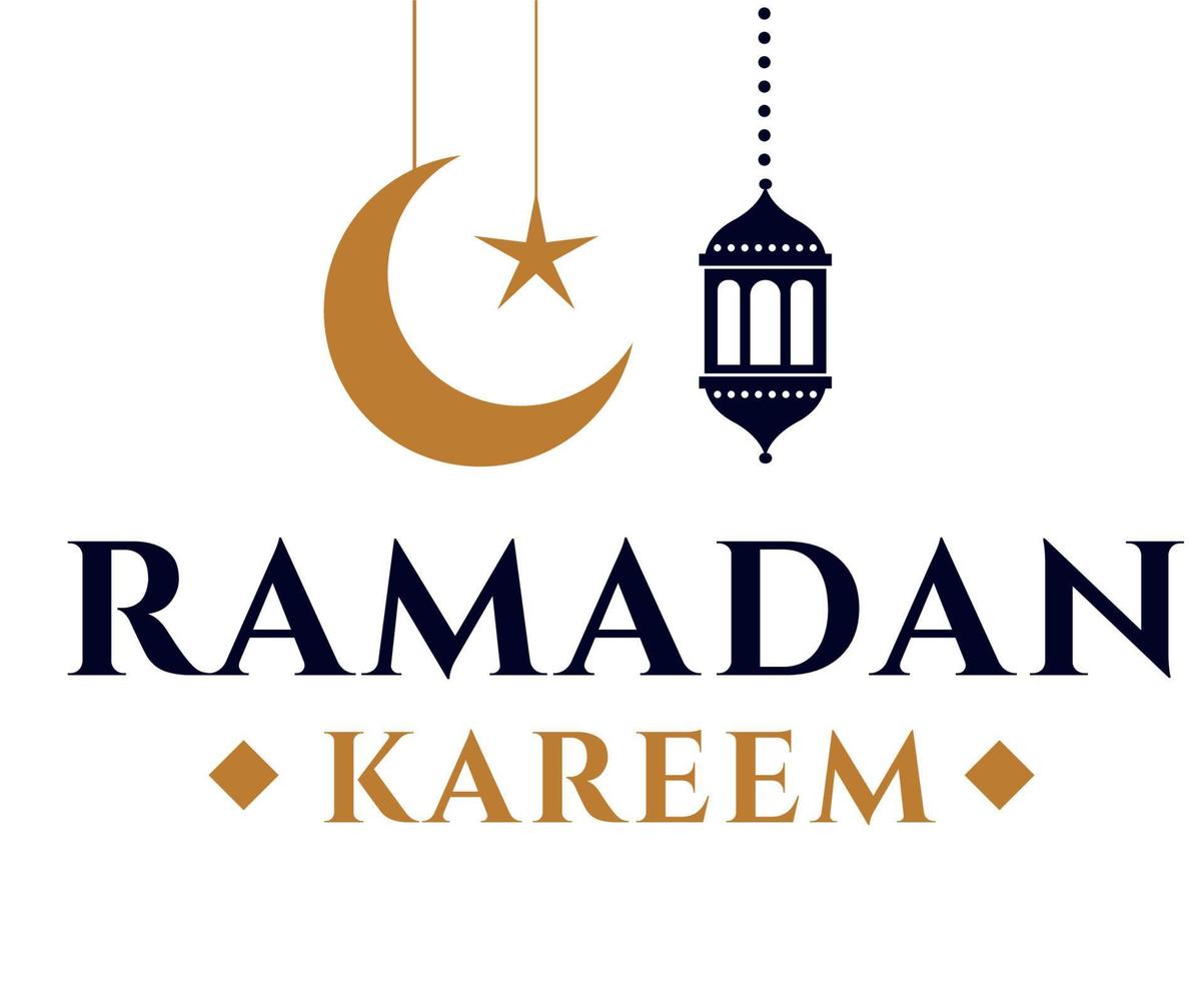 Ramadan Mubarak Kareem Abstract Design Vector Illustration Brown And Blue