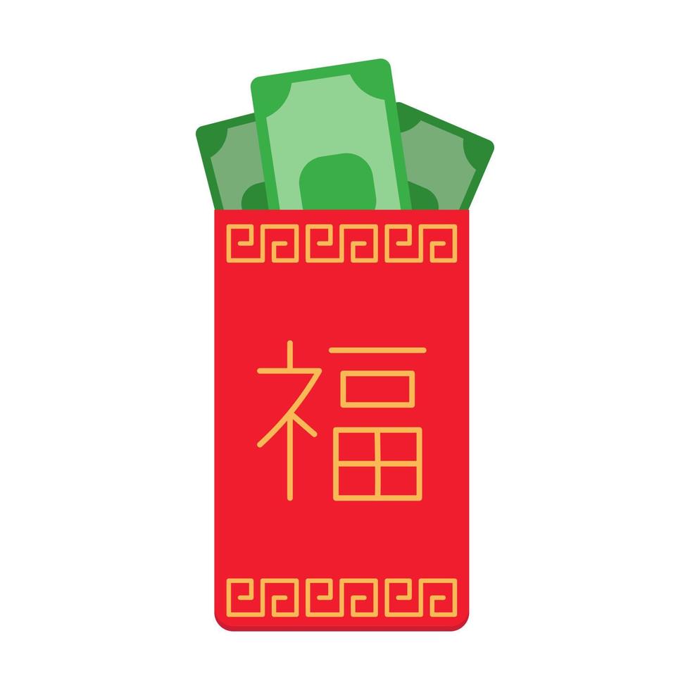 Red envelope. Angpao vector icon on white background