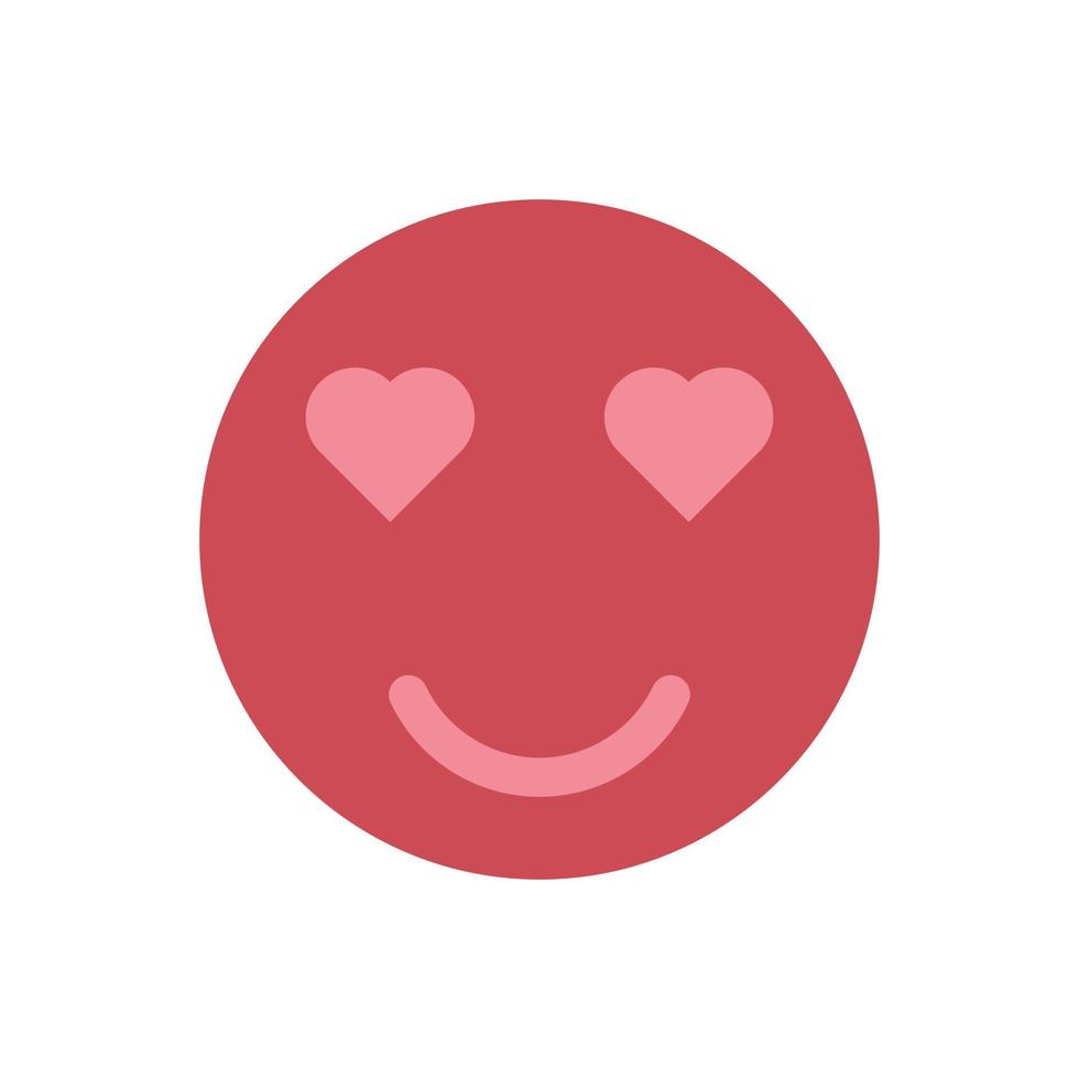 Love emoji with heart shaped eyes vector icon