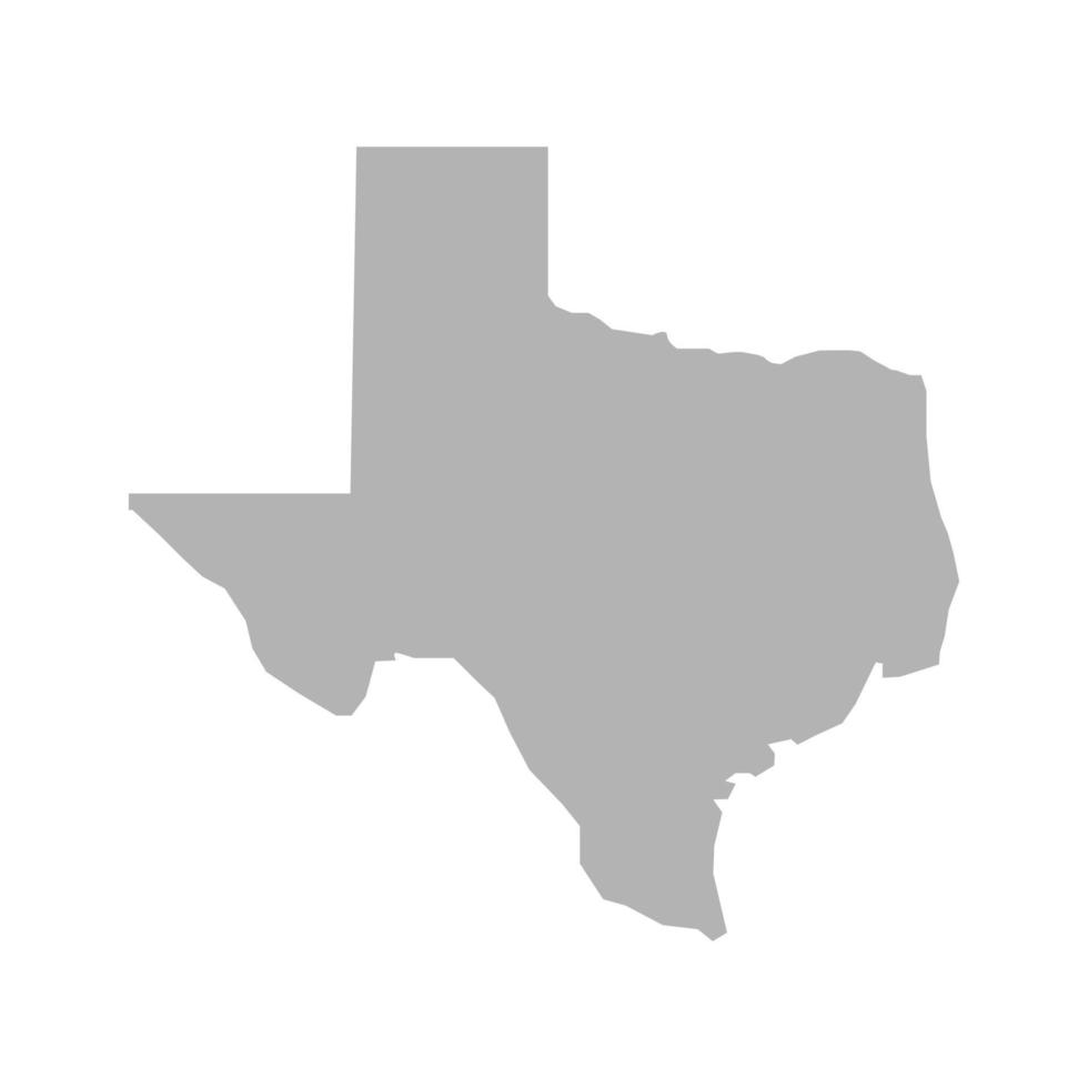 Texas map vector icon on isolated white background