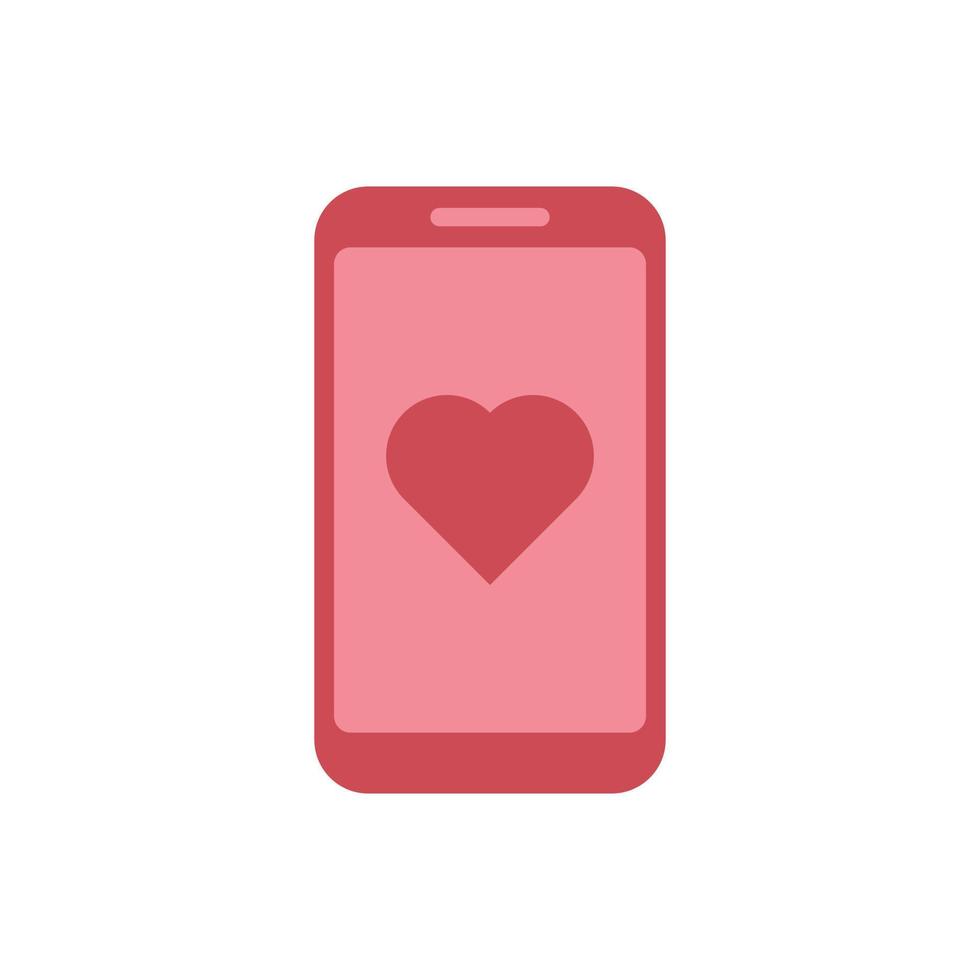 Phone with heart vector icon. Dating app symbol