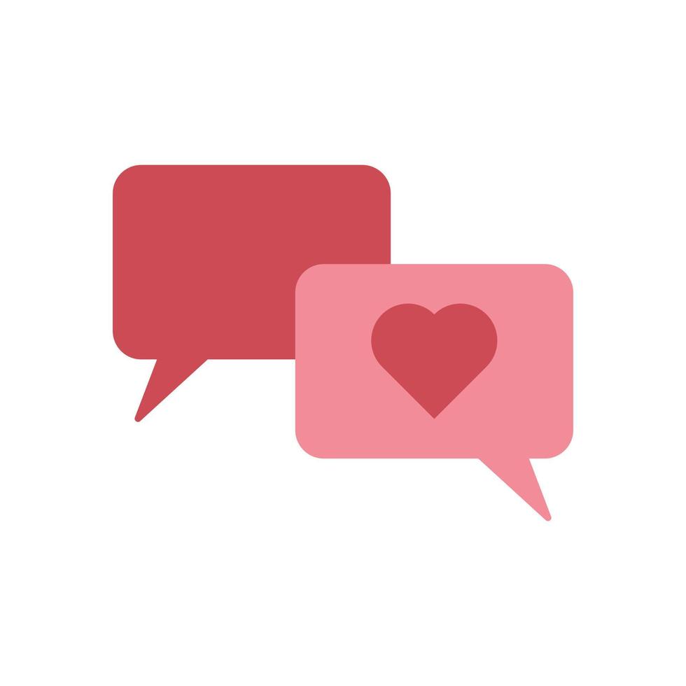 Love chat vector icon on white background