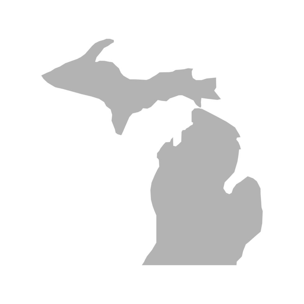 Michigan map vector icon on isolated white background