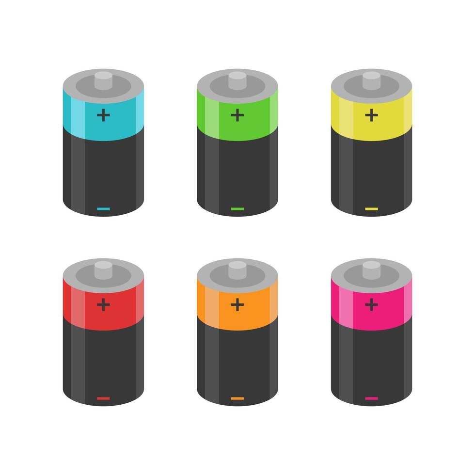 conjunto de iconos de vector de batería sobre fondo blanco