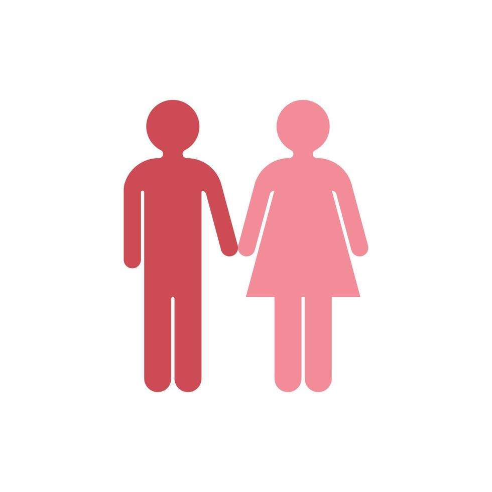 Dating couple holding their hands vector icon