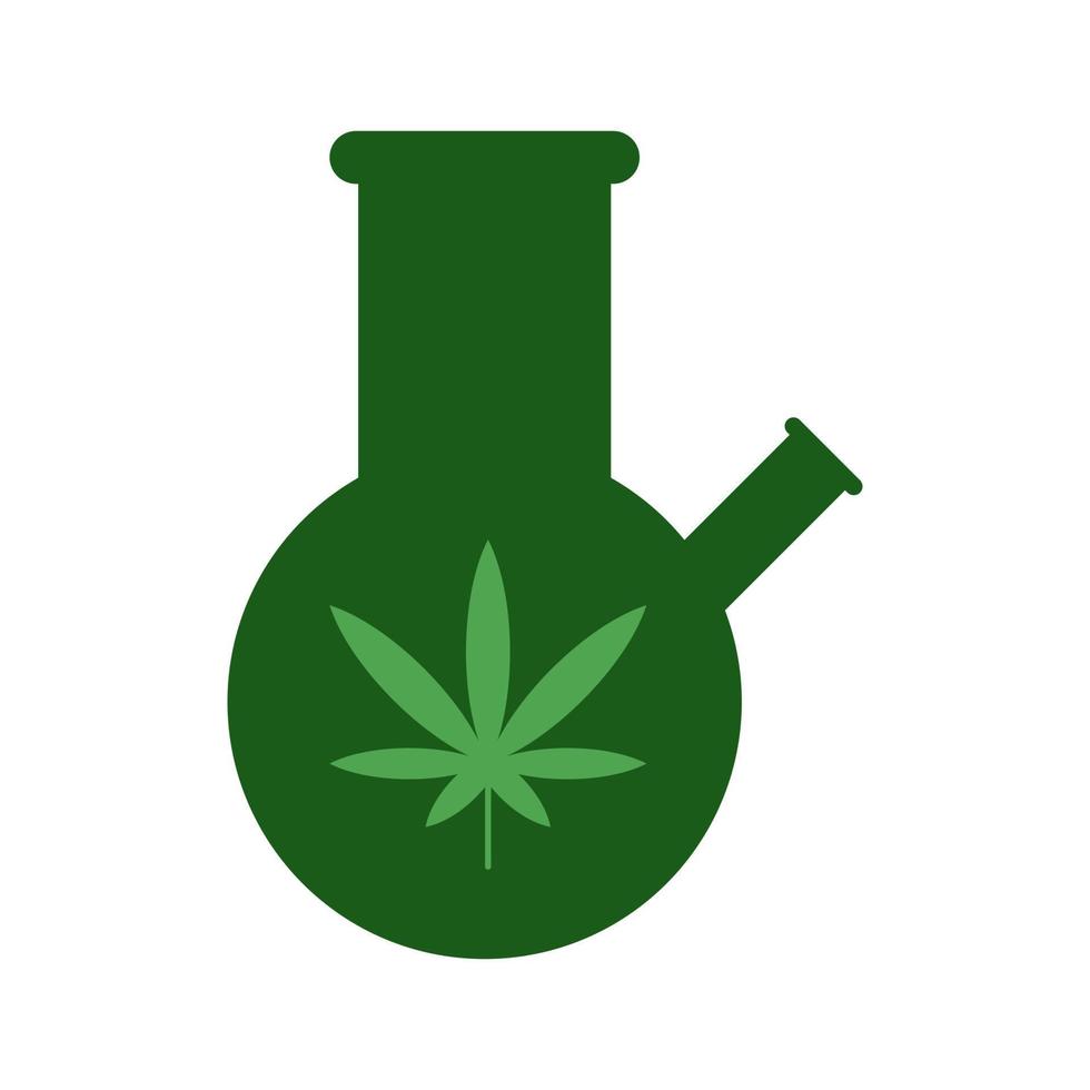 Weed bong vector icon on white background