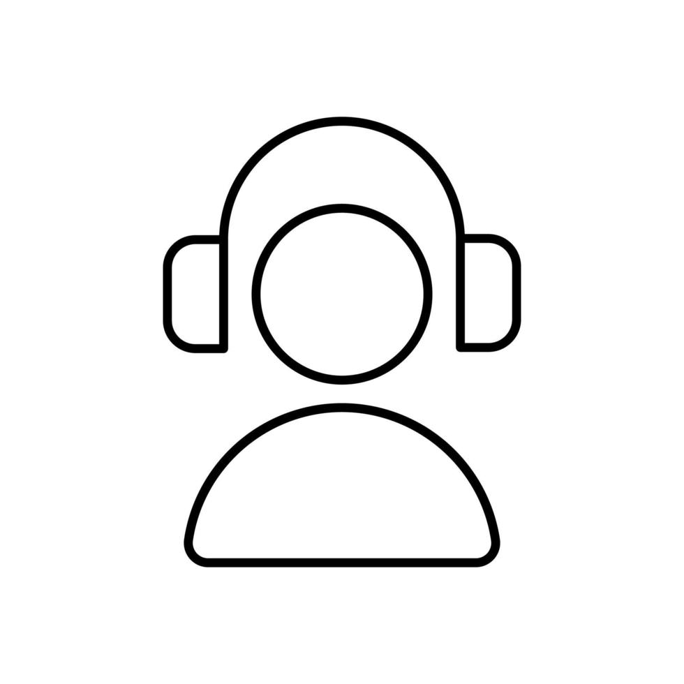 Listen music line vector icon on white background