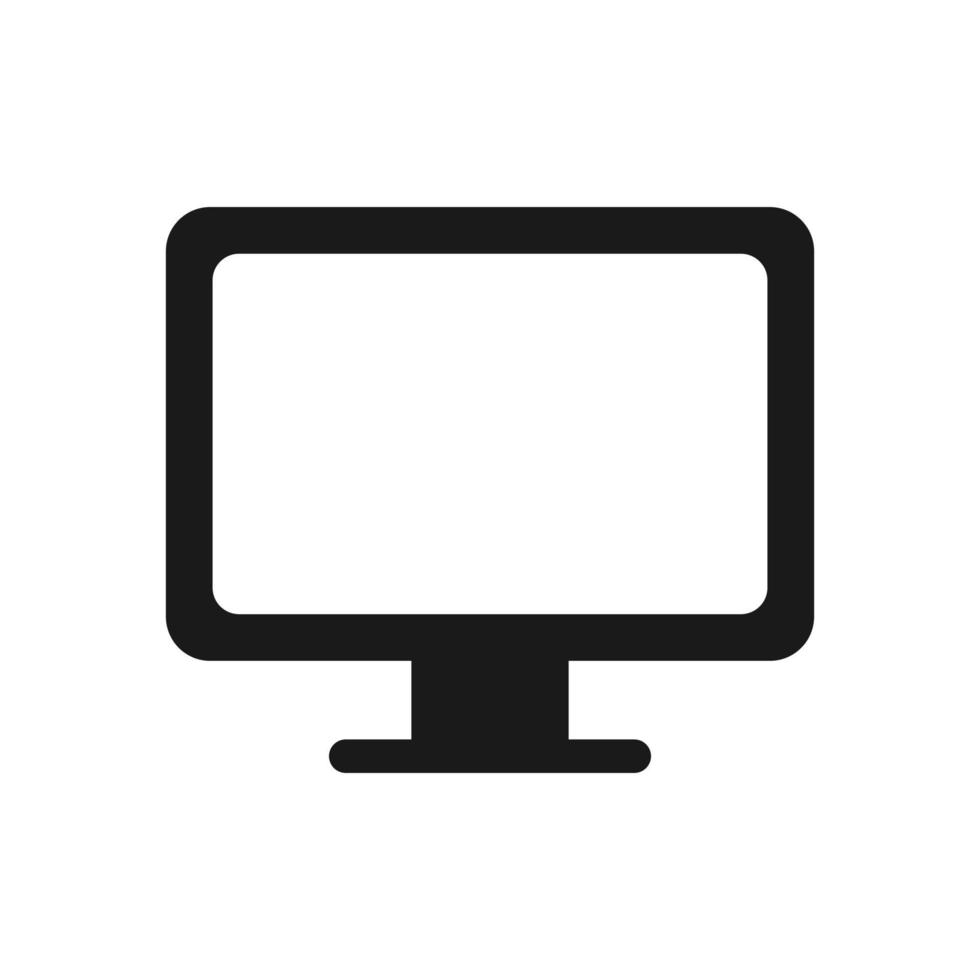 icono de vector de pantalla aislado sobre fondo blanco