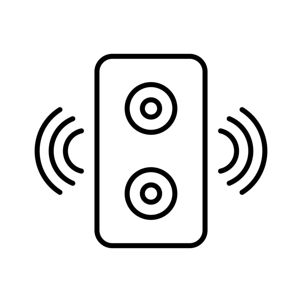 Sound speaker line vector icon on white background