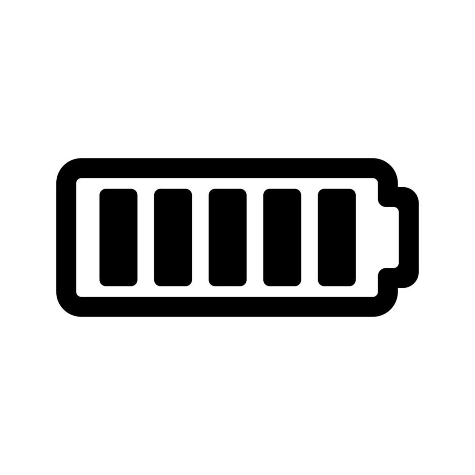 Full battery vector icon isolated on white background