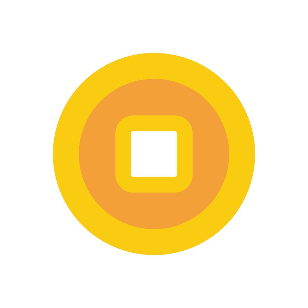 Chinese coin vector icon on white background