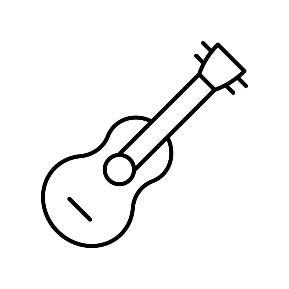 icono de vector de línea de guitarra sobre fondo blanco