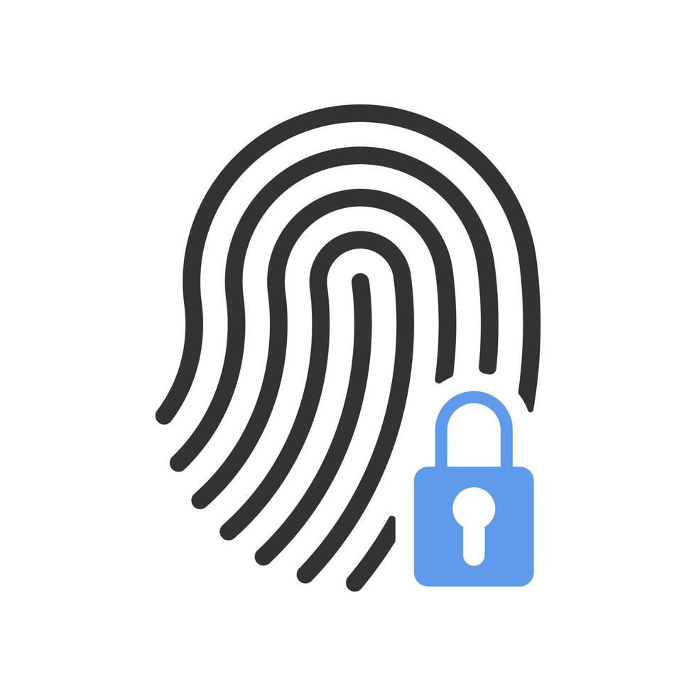 Fingerprint lock vector icon on white background