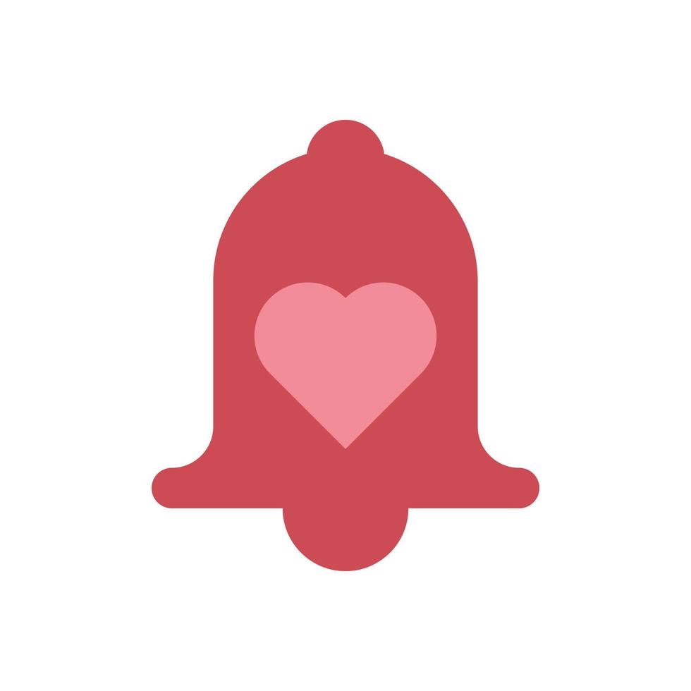 Bell with heart icon isolated on white background vector