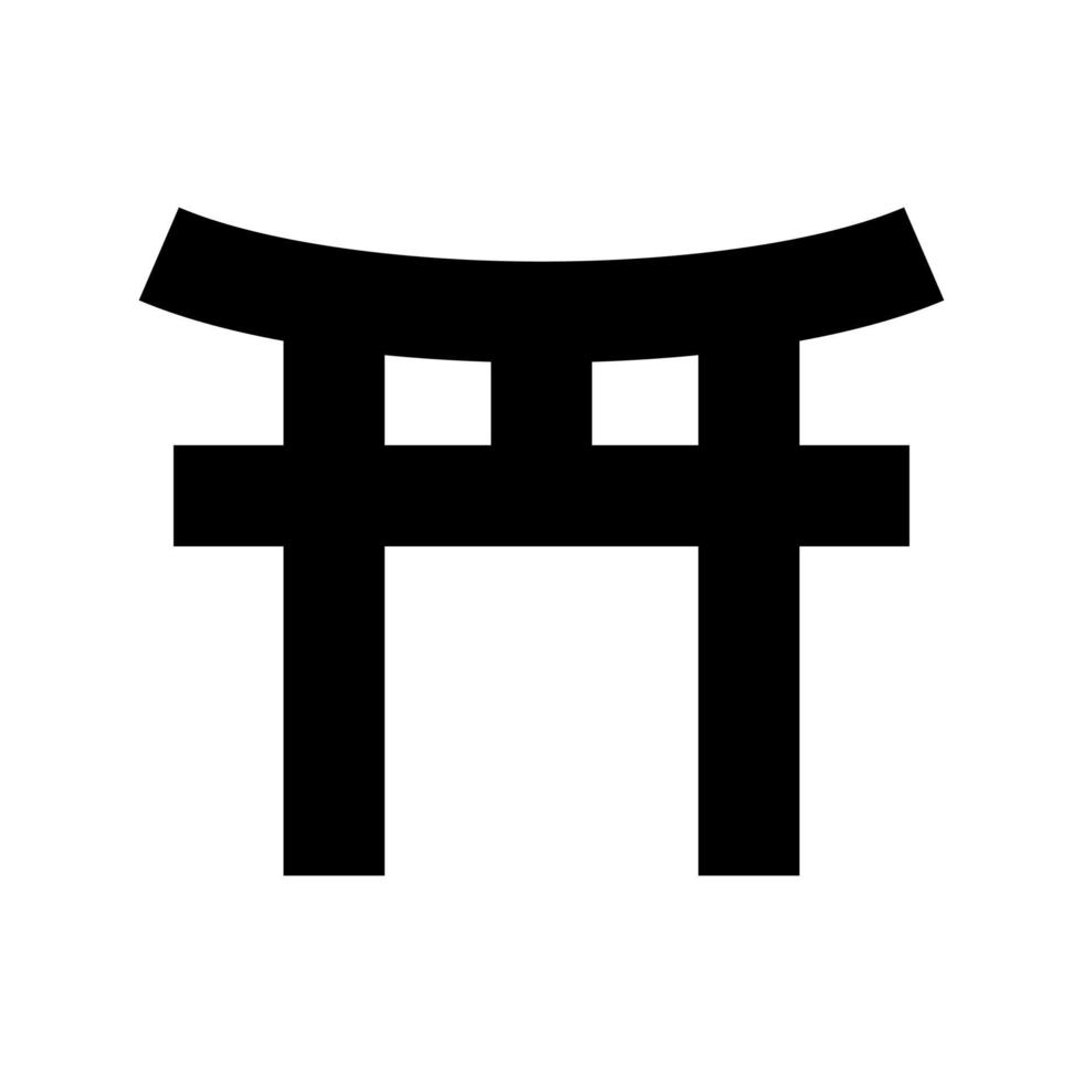 Asian gate vector icon on white background