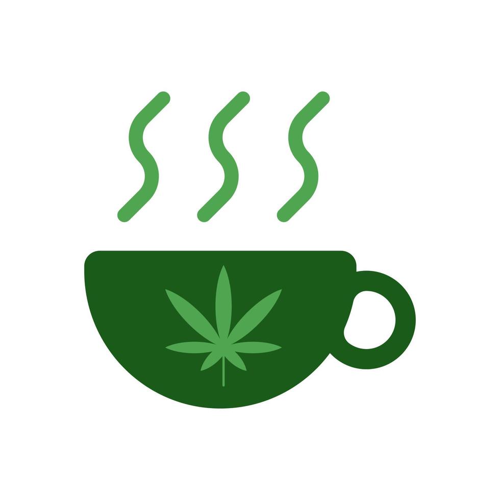 icono de vector de té de cannabis sobre fondo blanco