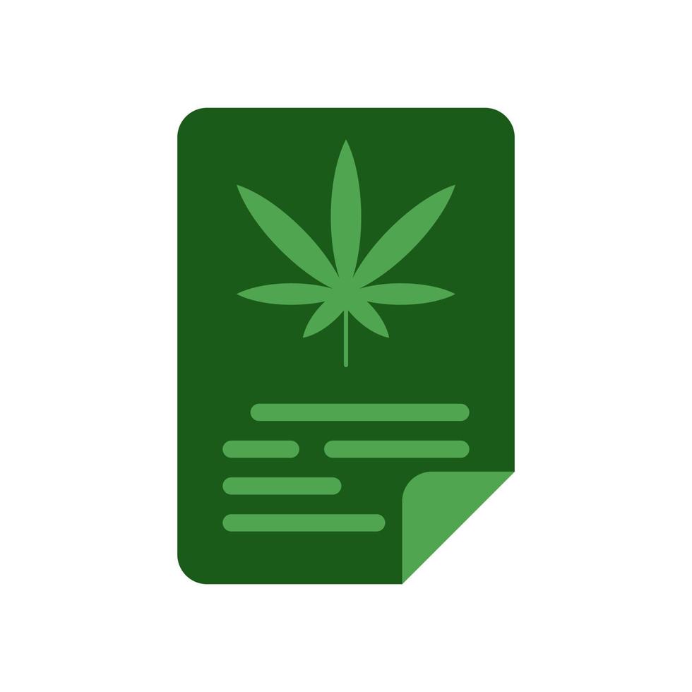 Cannabis prescription vector icon. Medical marijuana