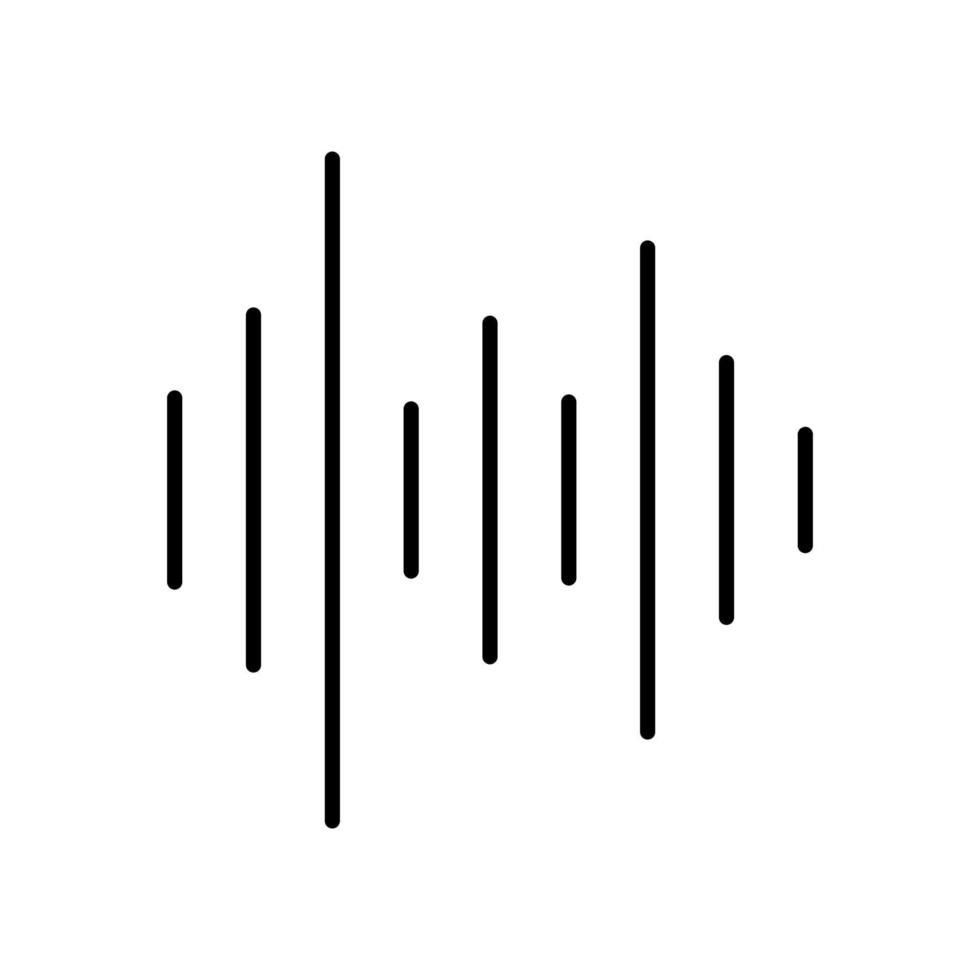 Soundwave line vector icon on white background