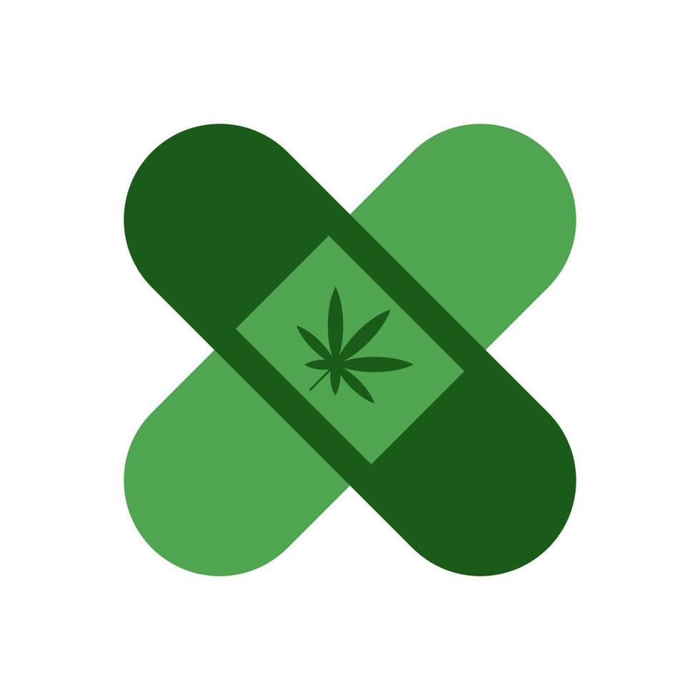 Cannabis plaster vector icon on white background