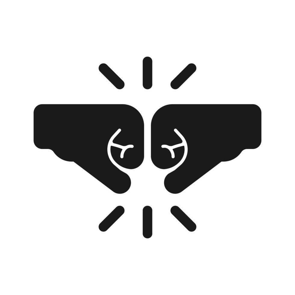 Fist bump vector icon isolated on white background
