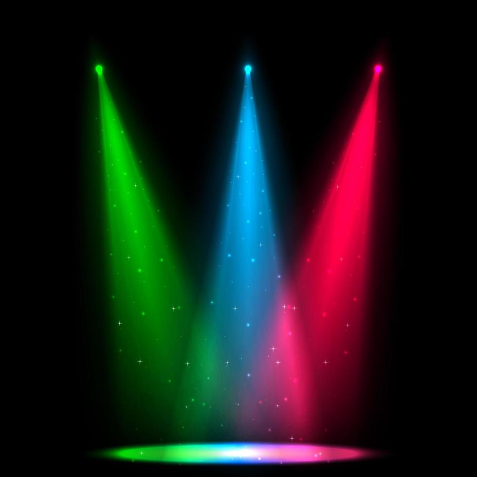 Colorful glow spotlights background vector