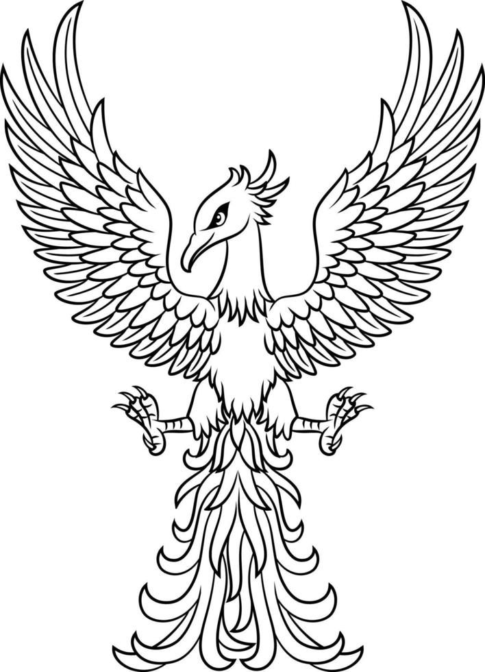 Phoenix bird tattoo isolated vector