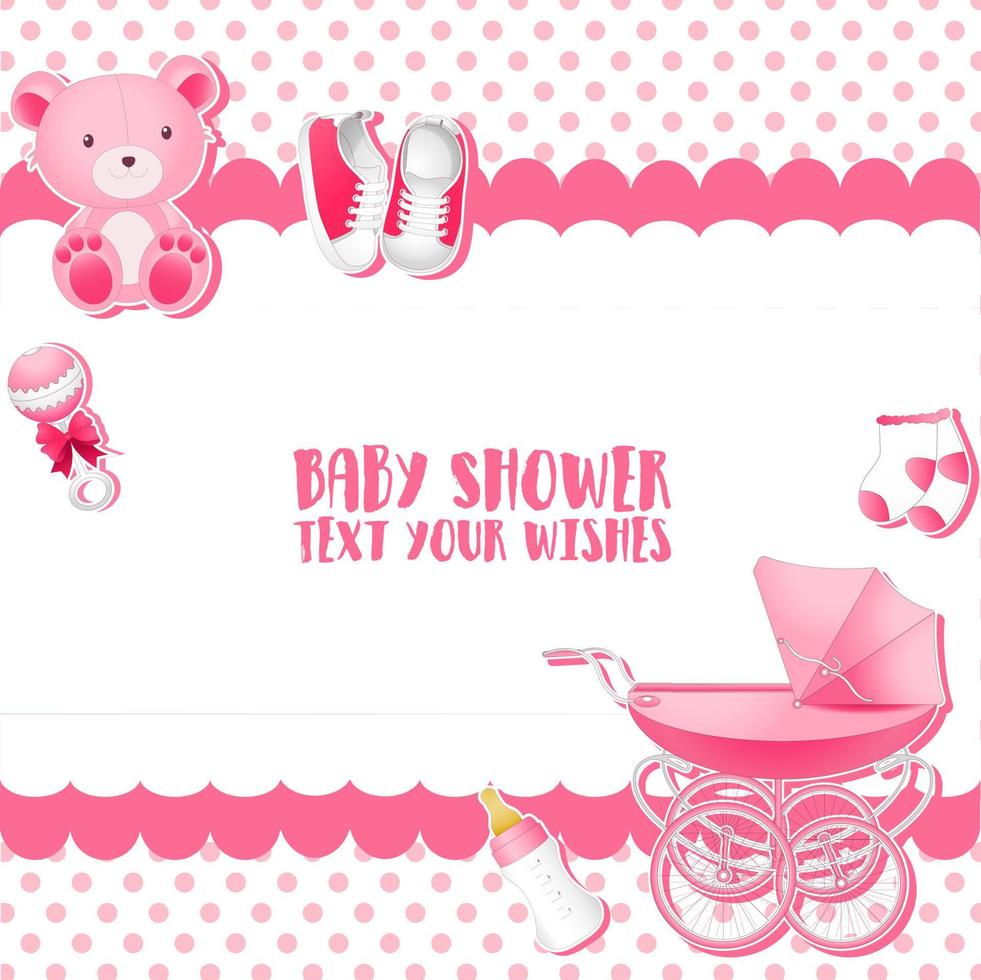 plantilla de tarjeta de invitación de baby shower. lugar para texto vector