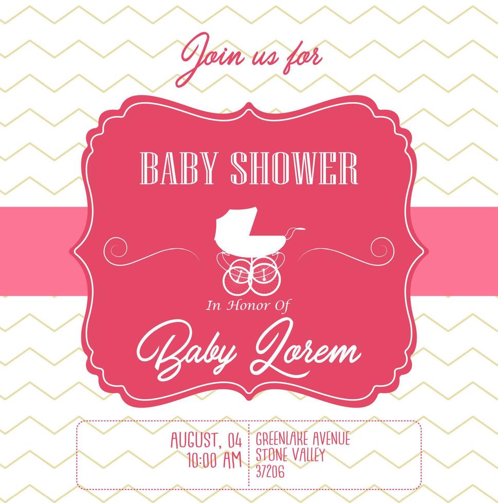 Baby shower invitation card vector