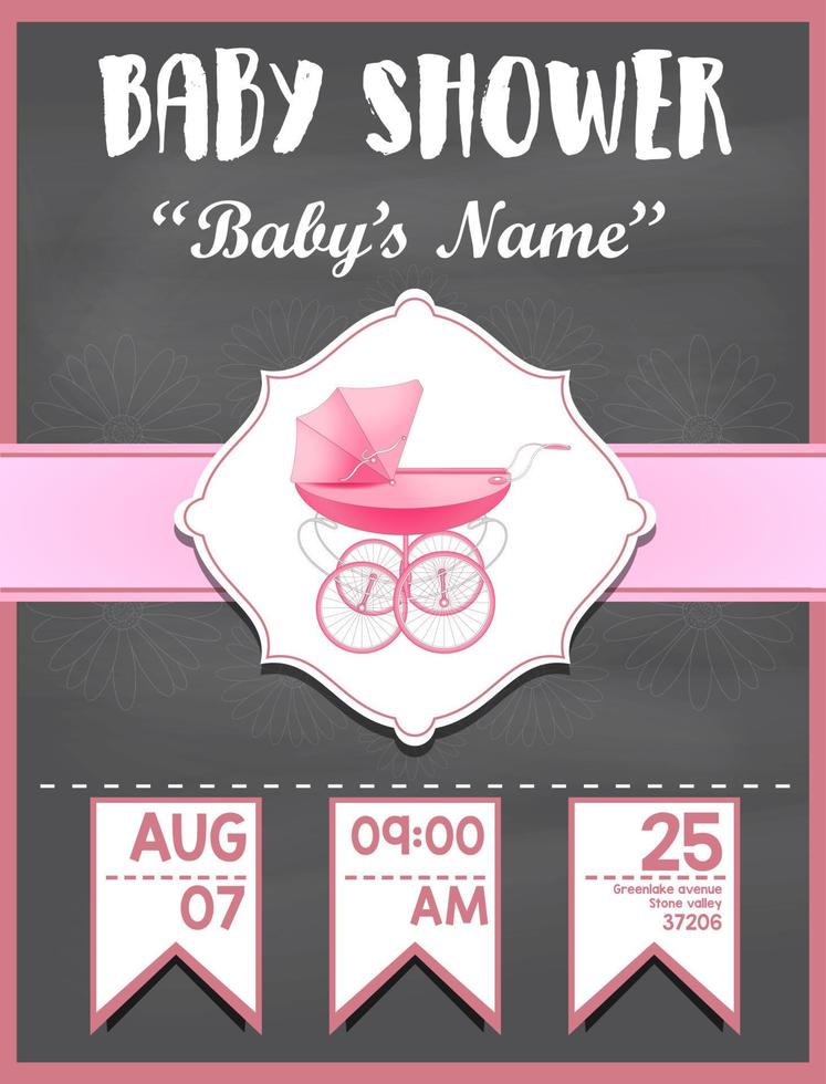 Baby shower invitation card vector