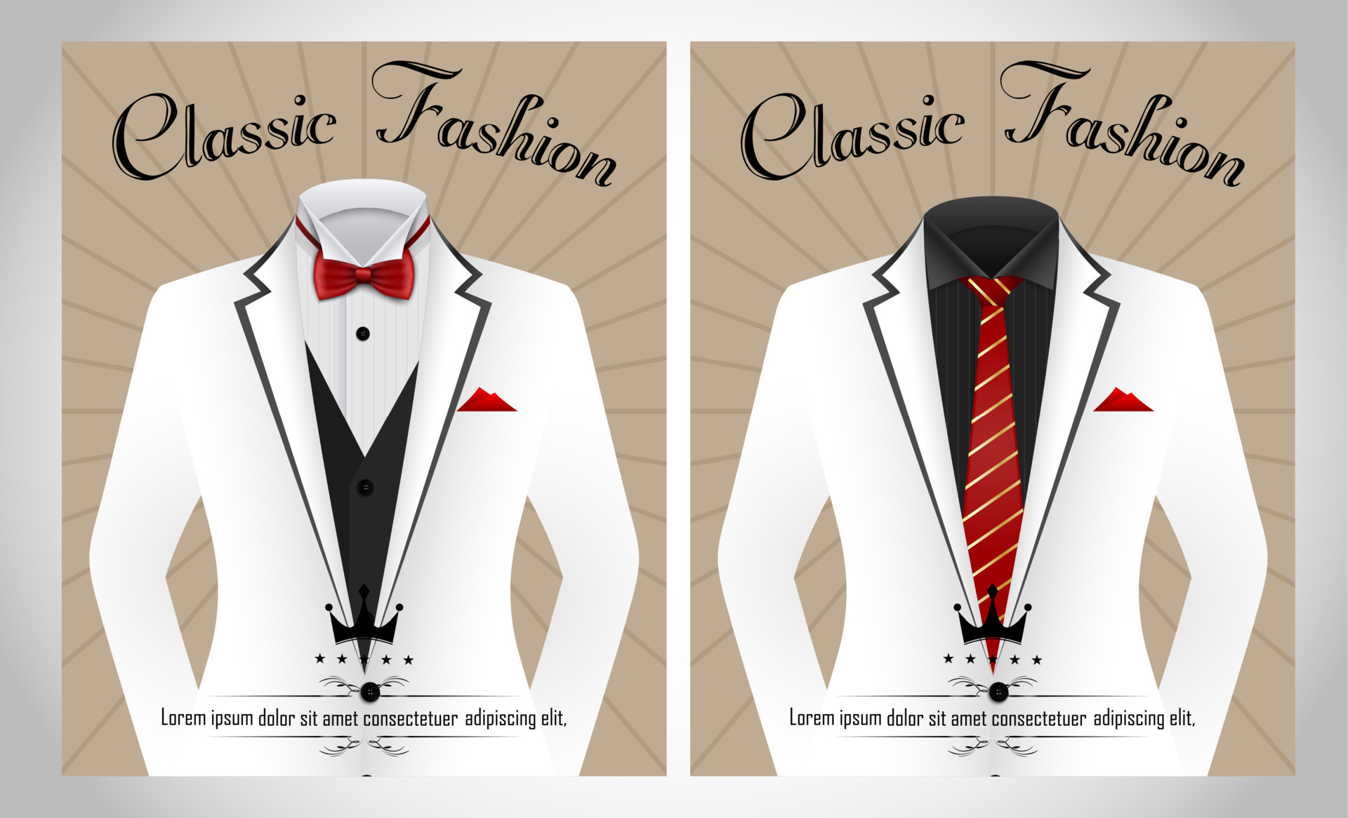 Business suit template with red tie and black white shirt banner 7167841  Vector Art at Vecteezy