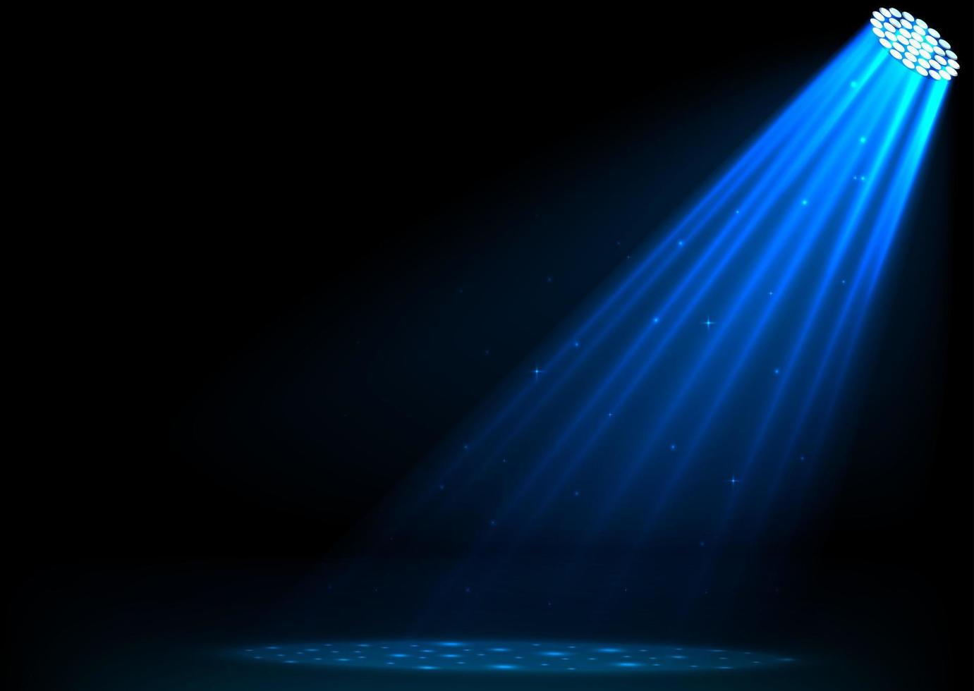 Blue spotlights on dark background vector
