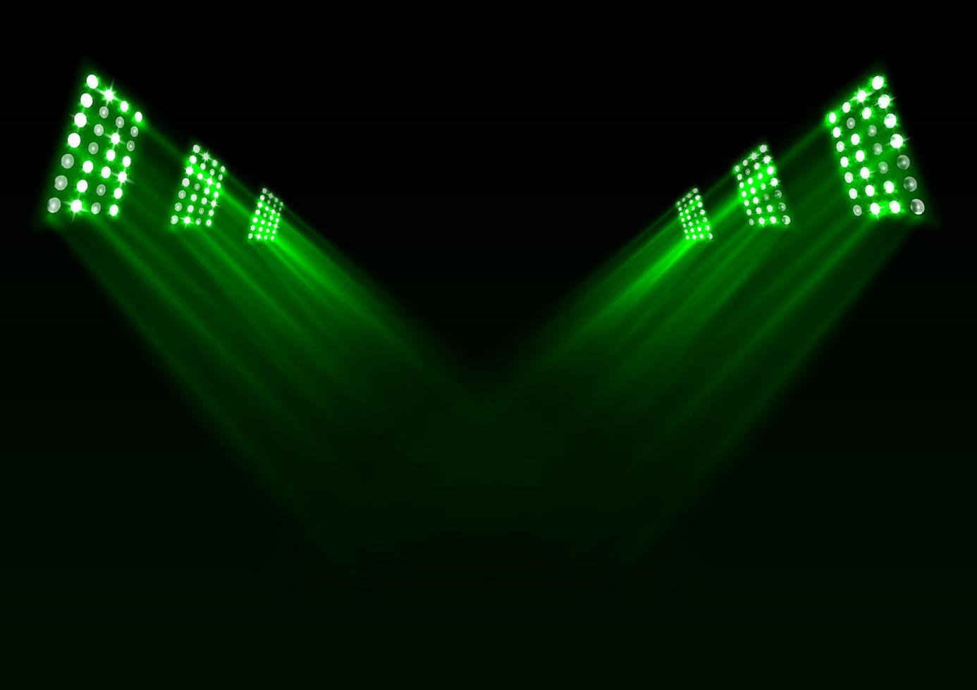 Green stage lights background vector