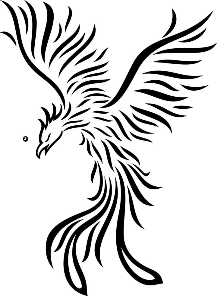 Phoenix tattoo isolated on white background vector