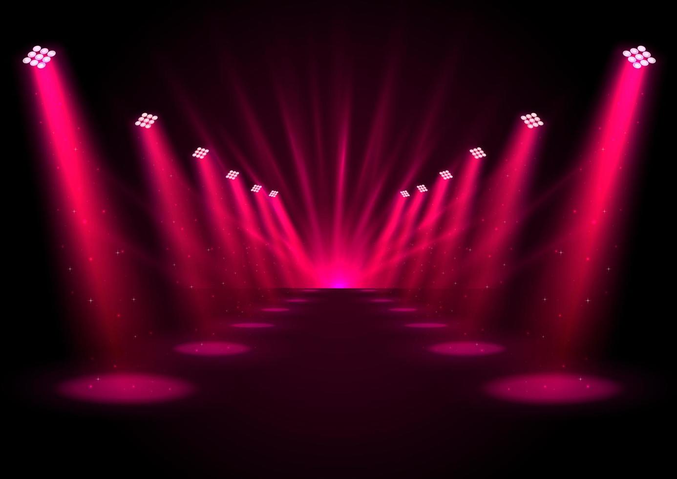 Glowing pink spotlights vector