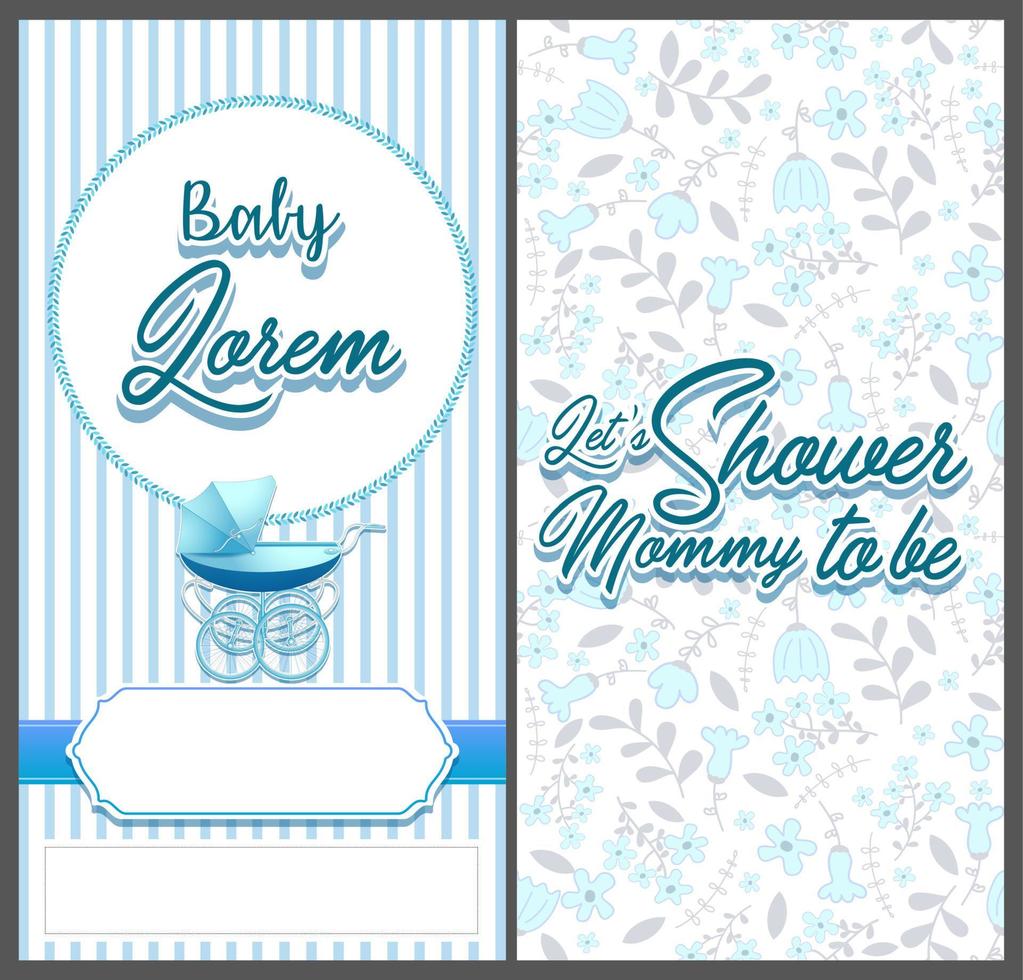 plantilla de tarjeta de invitación de baby shower vector