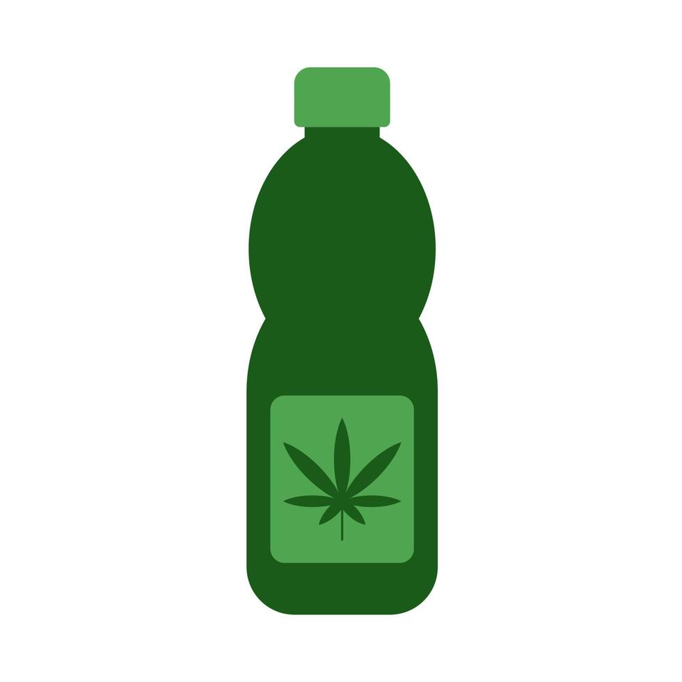 Cannabis beverage vector icon isolated on white background