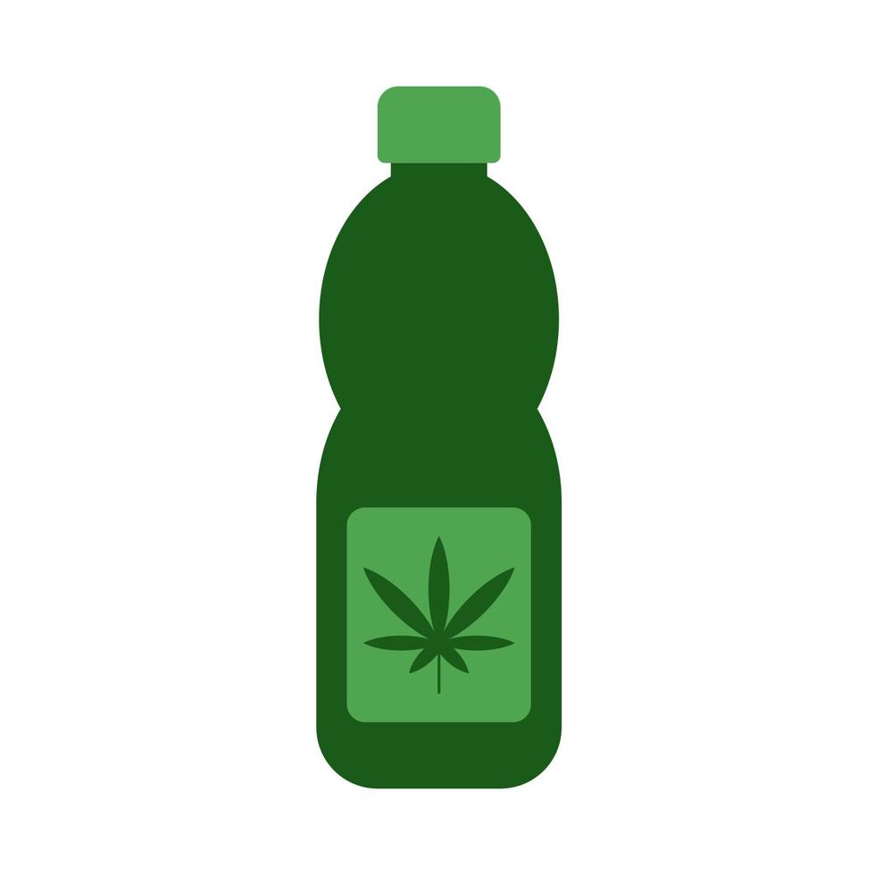 icono de vector de bebida de cannabis aislado sobre fondo blanco