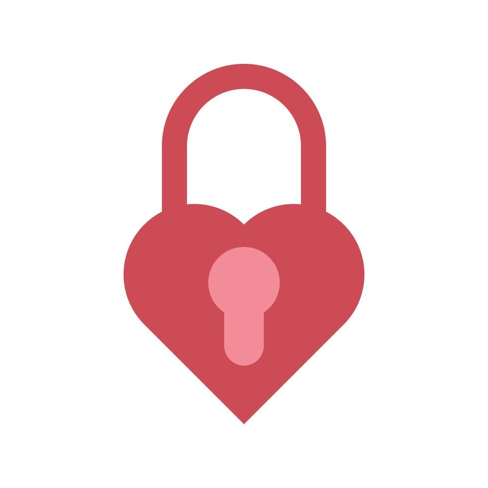 Heart shaped locked padlock red vector icon