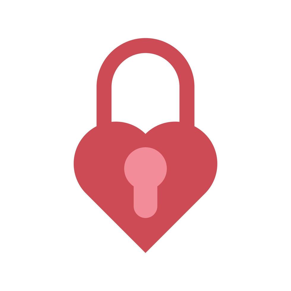 Heart shaped locked padlock red vector icon