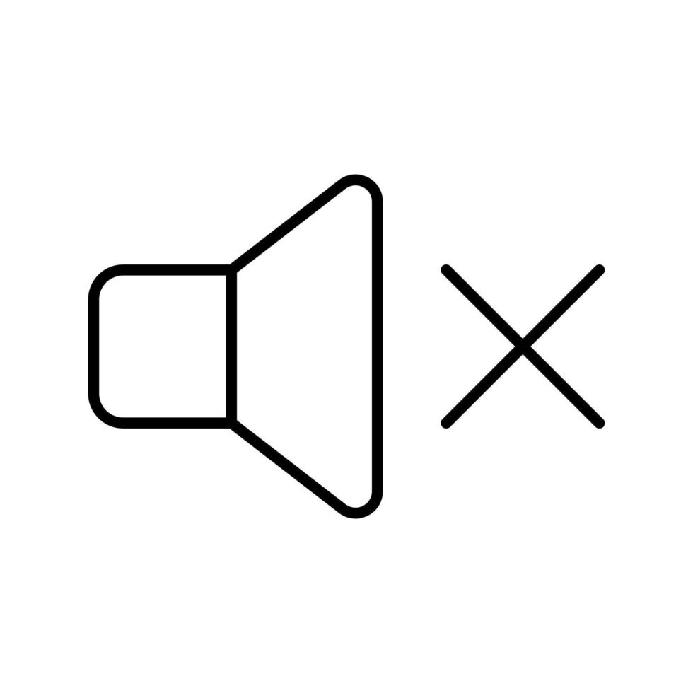 No sound line vector icon on white background