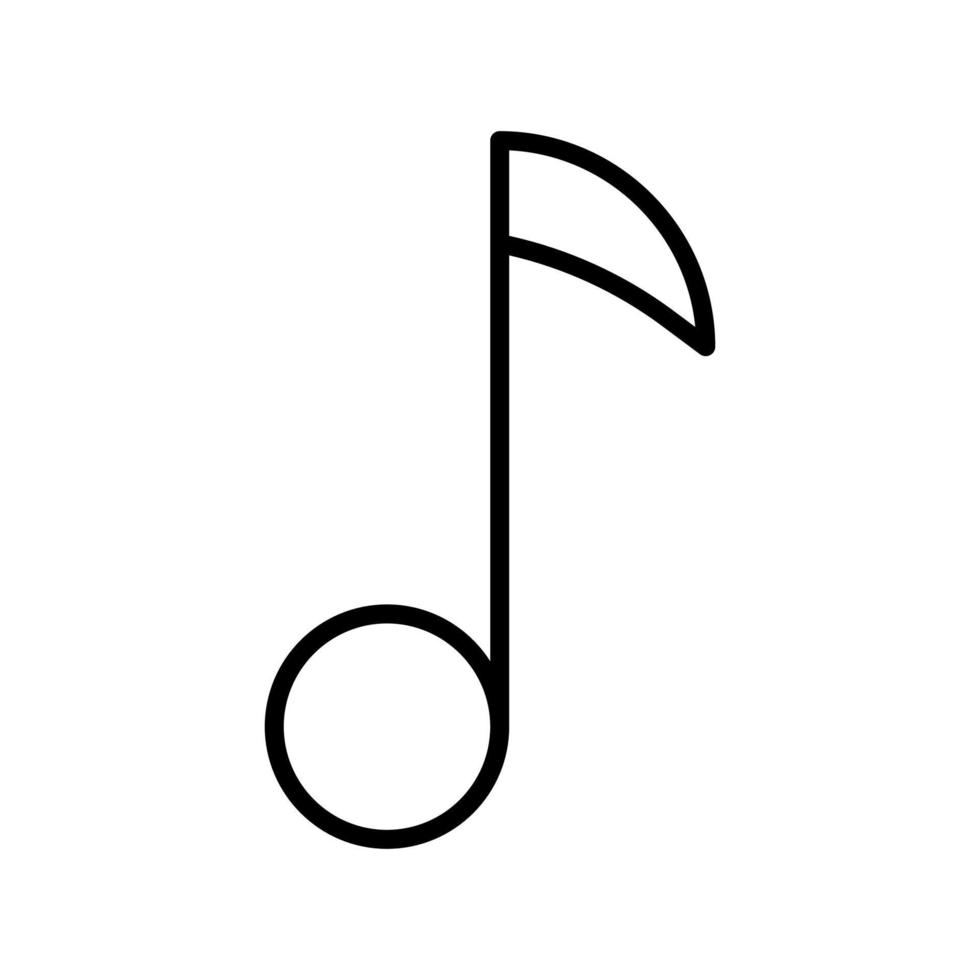 Music note line vector icon on white background