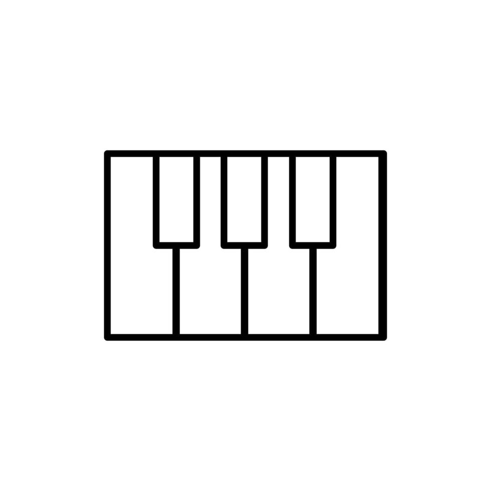 icono de vector de línea de piano sobre fondo blanco