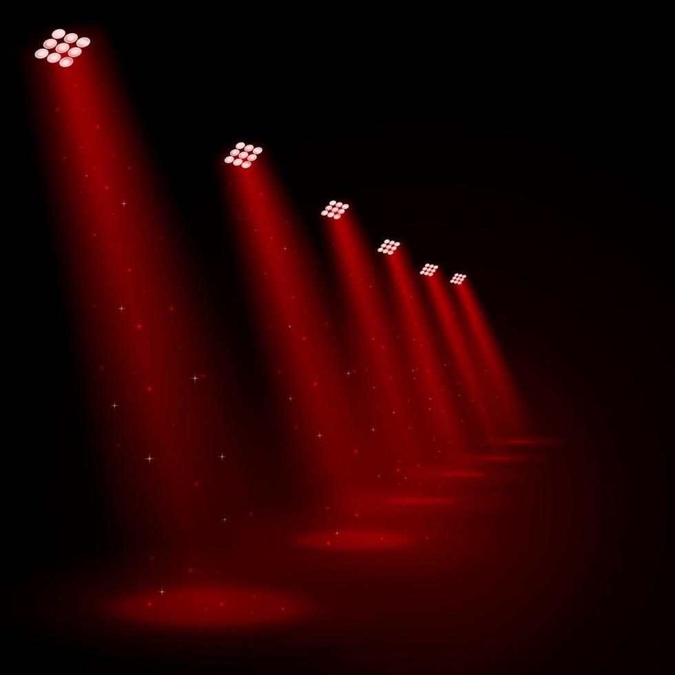 Glowing red spotlights vector