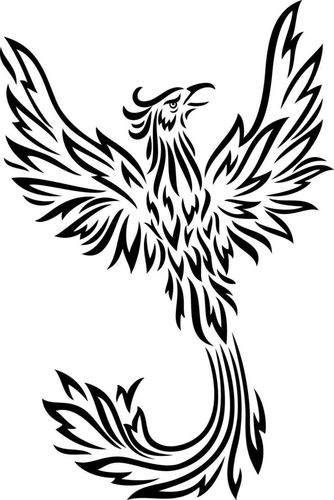 Phoenix silueta tatuaje aislado vector