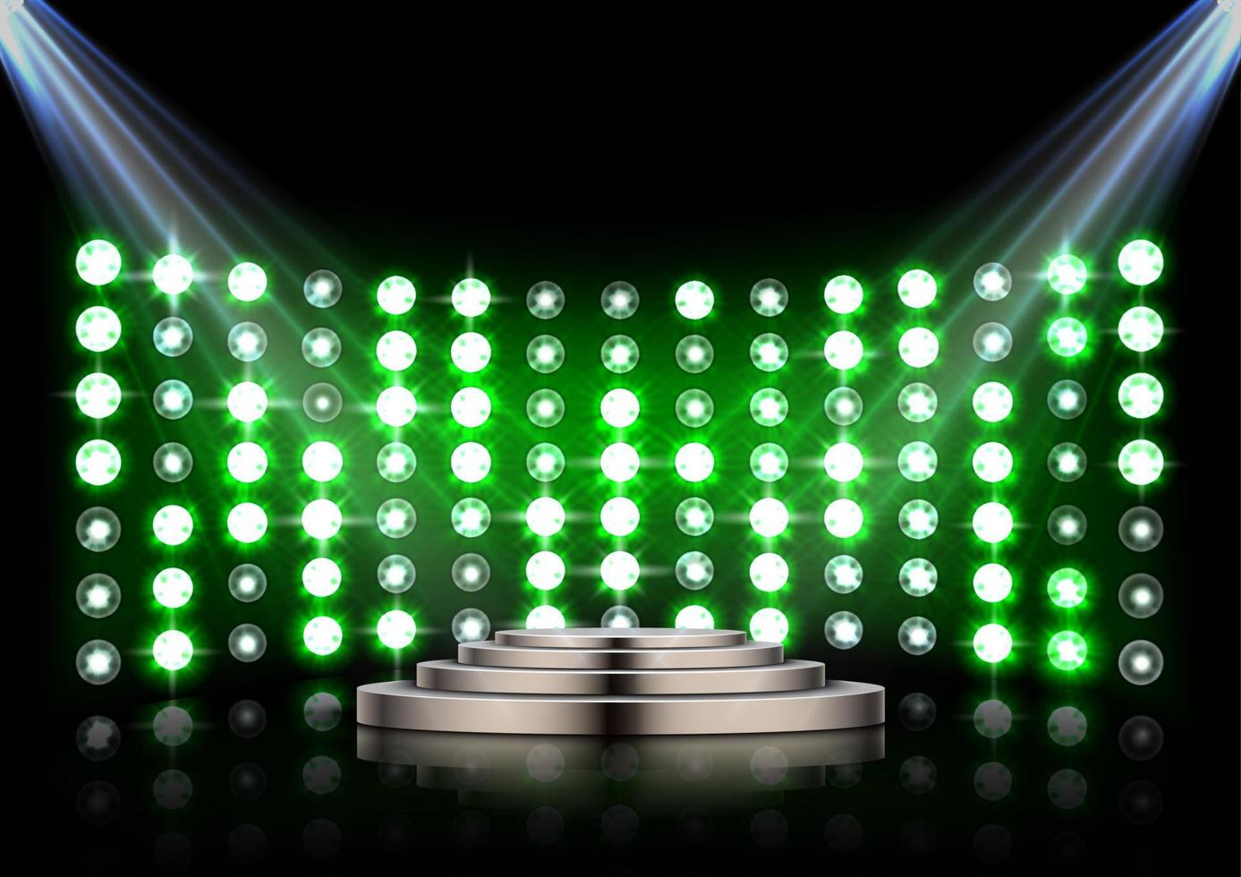 Stage podium with spotlights on dark background vector