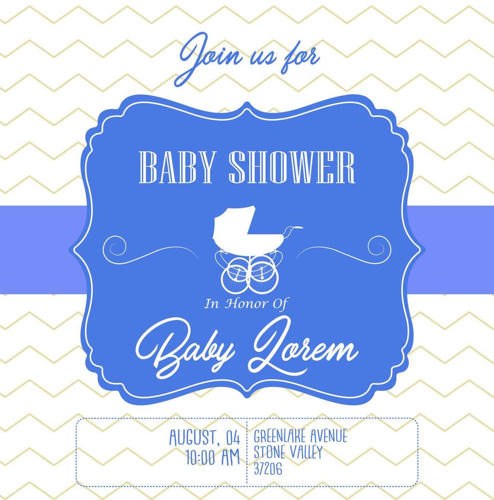 Baby shower invitation card vector