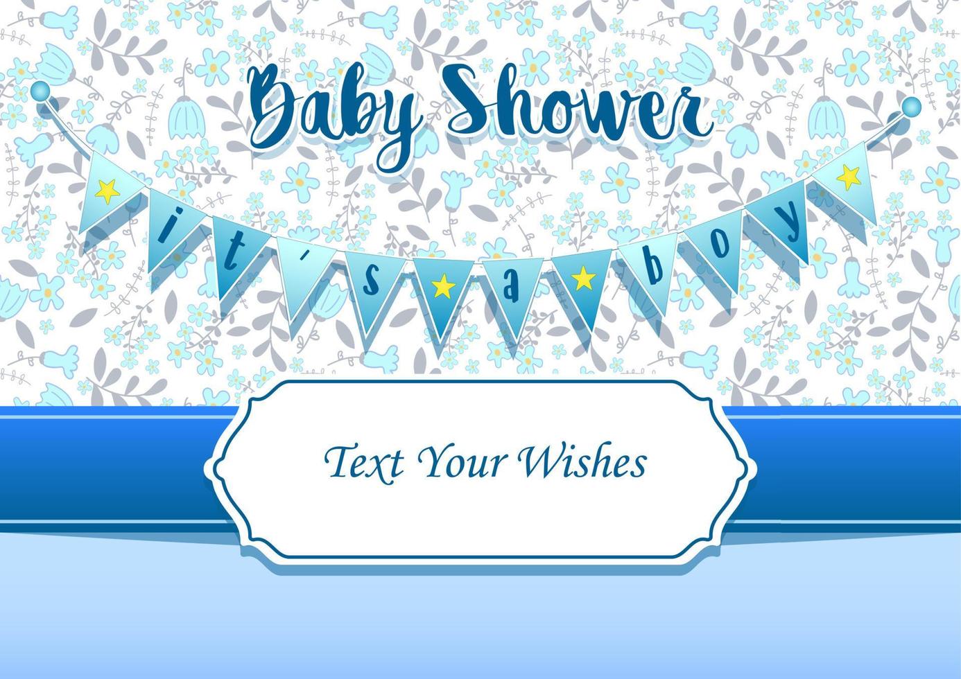 It's a Boy invitation card design template vector